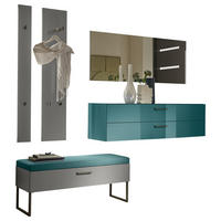 GARDEROBE 6-teilig  in 220/200/40 cm  - Türkis/Anthrazit, Design, Glas/Holzwerkstoff (220/200/40cm) - Musterring