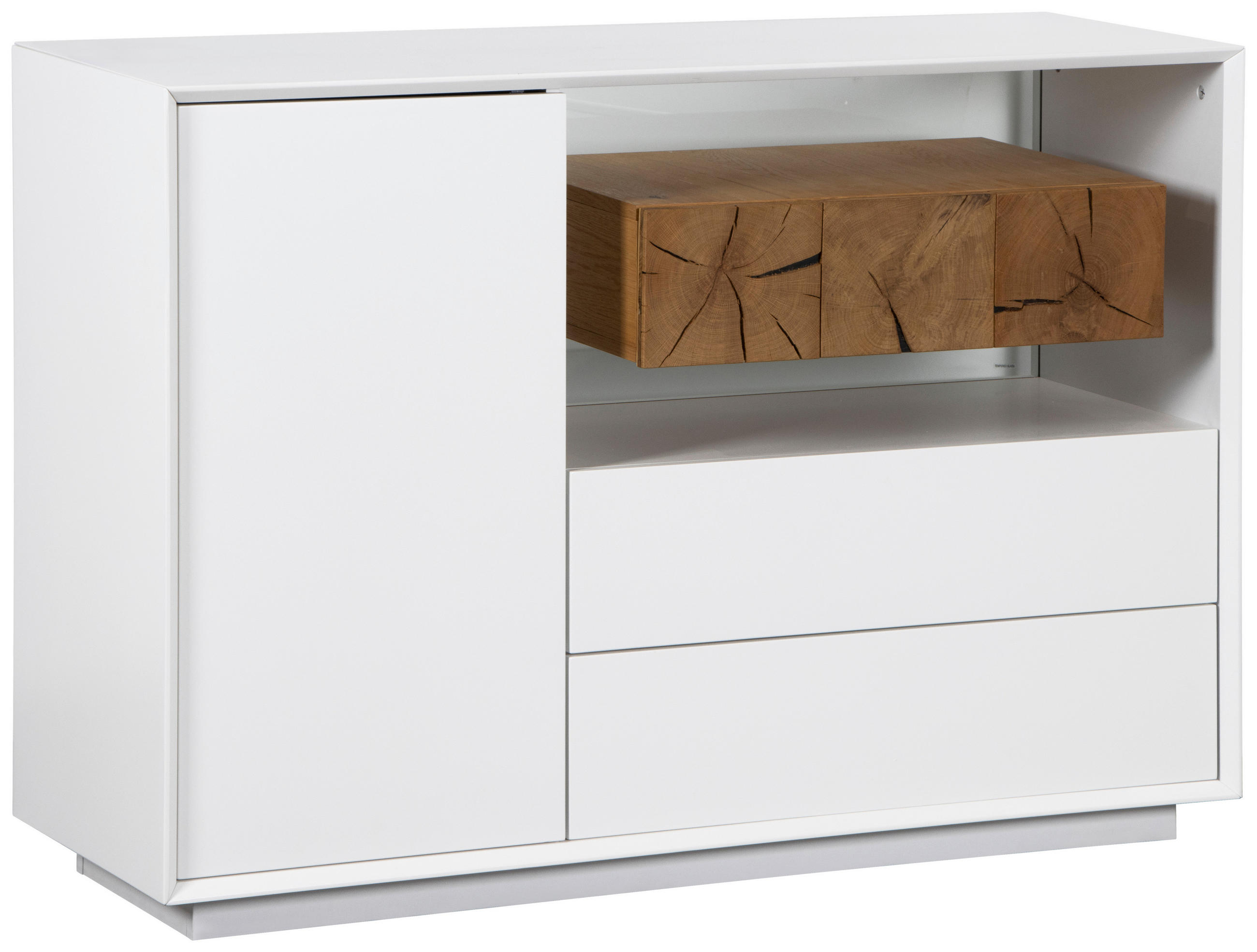 E-shop MID.YOU ŠIROKÁ KOMODA, dub, biela, farba duba, 120/85/40 cm