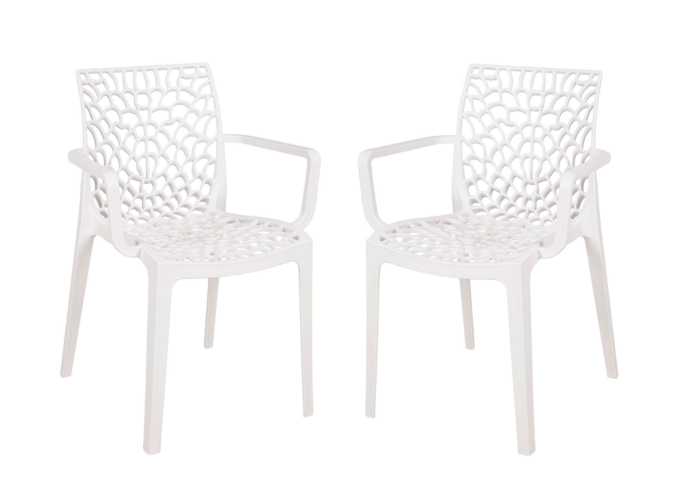 GARTENSTUHL-SET Weiß  - Weiß, MODERN, Kunststoff (58/81/52cm) - Gardenson