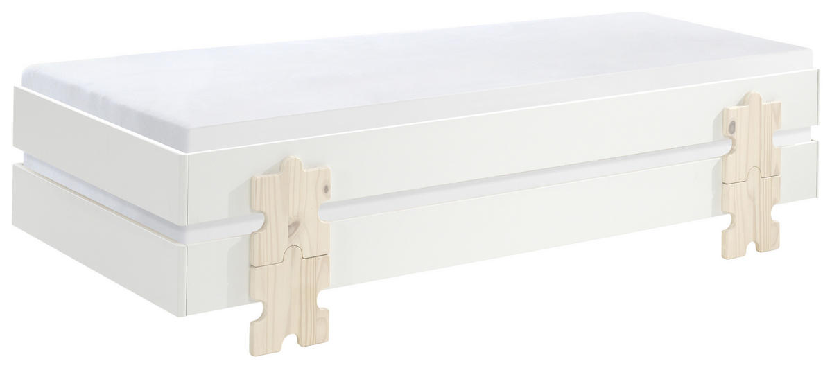 STAPELBETT  90/200 cm  Weiß  - Weiß/Kieferfarben, MODERN, Holz/Holzwerkstoff (90/200cm) - MID.YOU