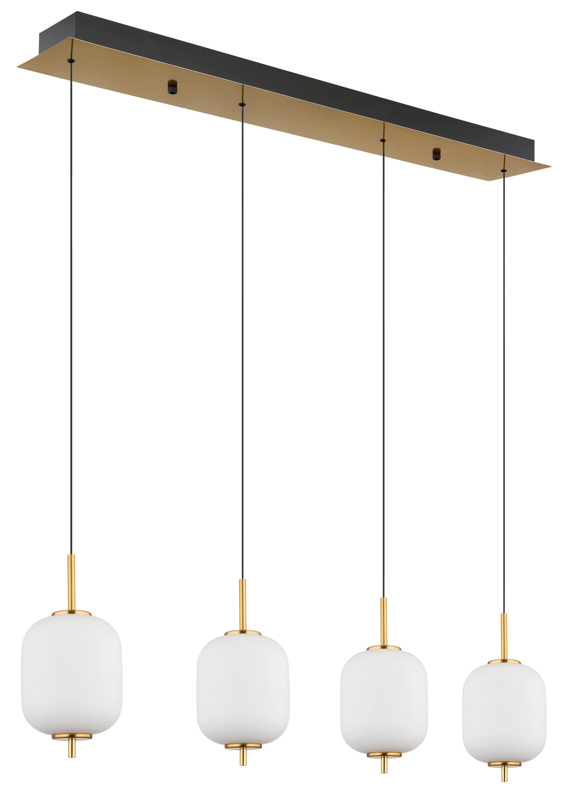 LED-HÄNGELEUCHTE 94,5/13,5/220 cm    - Messingfarben/Opal, Konventionell, Glas/Kunststoff (94,5/13,5/220cm) - Globo