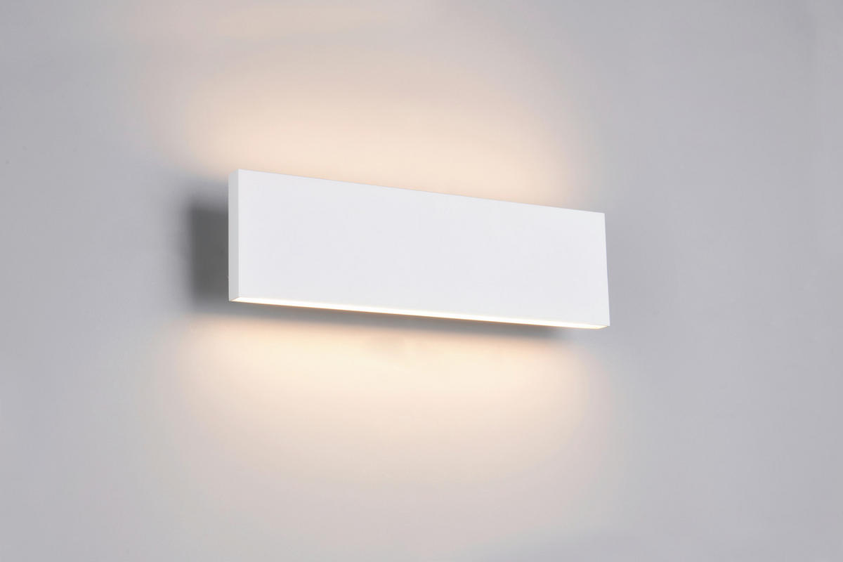 LED-WANDLEUCHTE - Weiss, Design, Kunststoff/Metall (28/8/4,5cm) - Novel