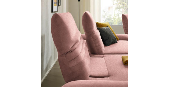 ECKSOFA  in Teddystoff Altrosa  170-195/280 cm  - Schwarz/Altrosa, Design, Textil/Metall (170-195/280cm) - Dieter Knoll