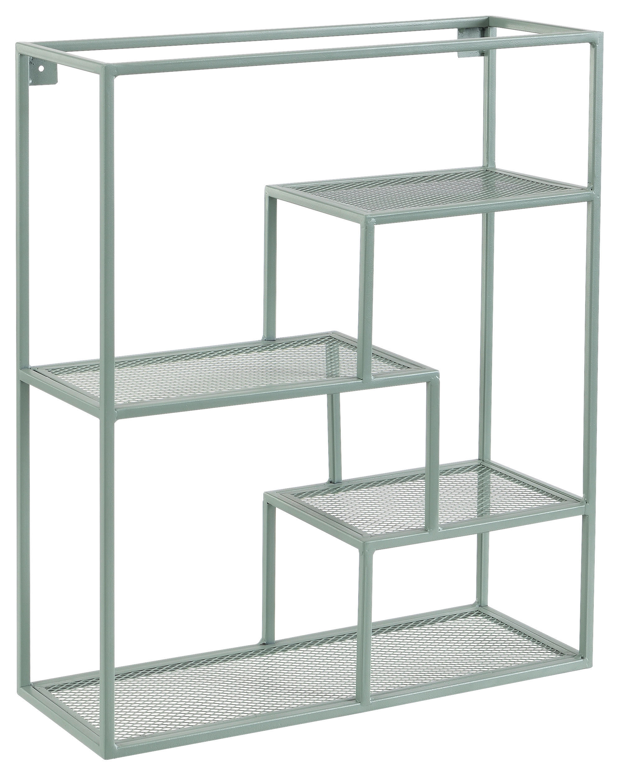 home24 NÁSTĚNNÝ REGÁL, zelená, 50/60/18 cm