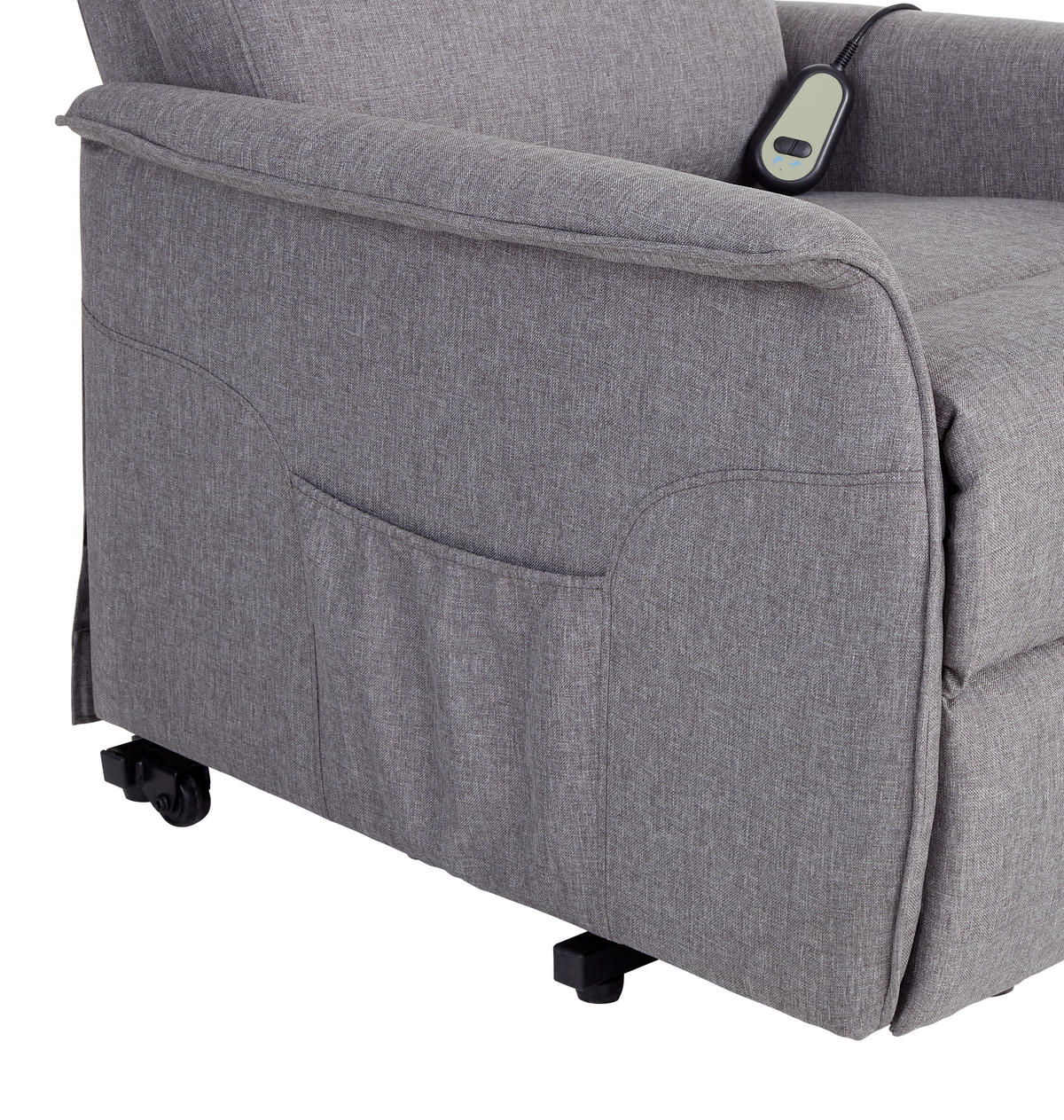 TV FOTELJA metal, tekstil  siva   - siva, Konvencionalno, metal/tekstil (65/98-84.5/92-153cm) - Ti'me
