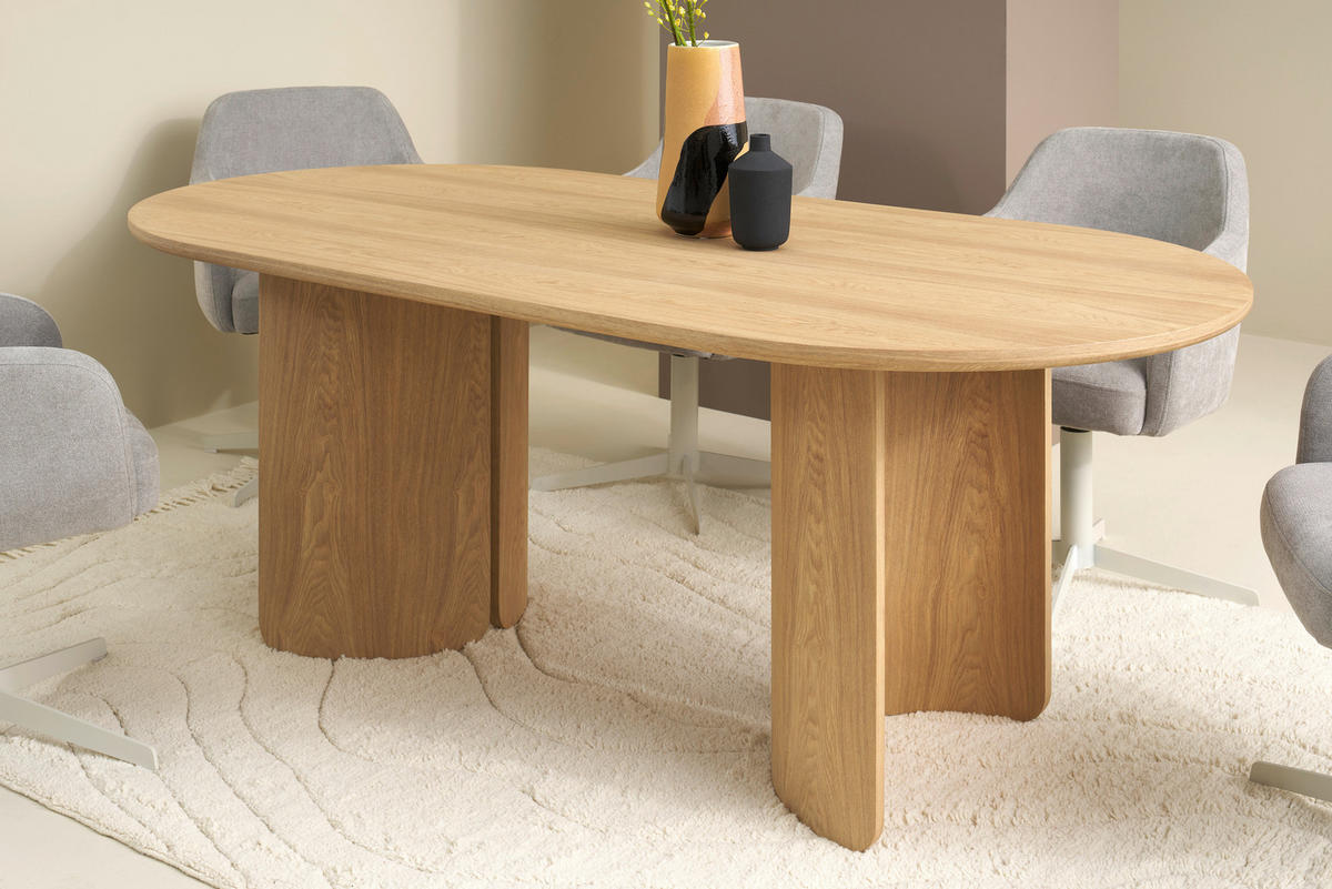 ESSTISCH 200/100/76 cm Echtholz, Nachbildung  Holzwerkstoff Eiche Bianco  - Eiche Bianco, MODERN, Holzwerkstoff (200/100/76cm) - Schöner Wohnen