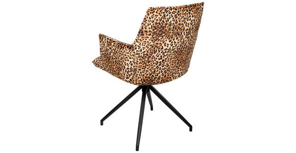 ARMLEHNSTUHL in Eisen Jacquard - Hellbraun/Schwarz, Design, Textil/Metall (59/89,5/63cm) - Novel