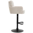 BARHOCKER Cord Beige Eisen Stoffauswahl, Sitzfläche 360° drehbar, inklusive Armlehnen  - Beige/Schwarz, Design, Textil/Metall (54/101-122/58cm) - Novel