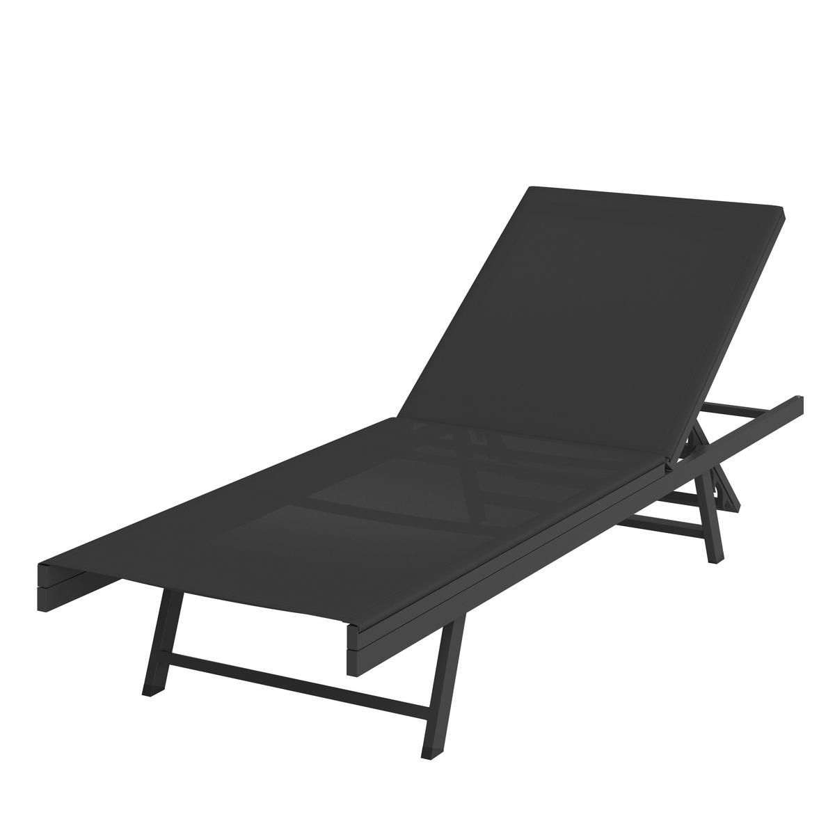 LEŽALJKA  crna  metal, tekstil      - crna, Basics, metal/tekstil (64/30/197cm) - Ambia Garden