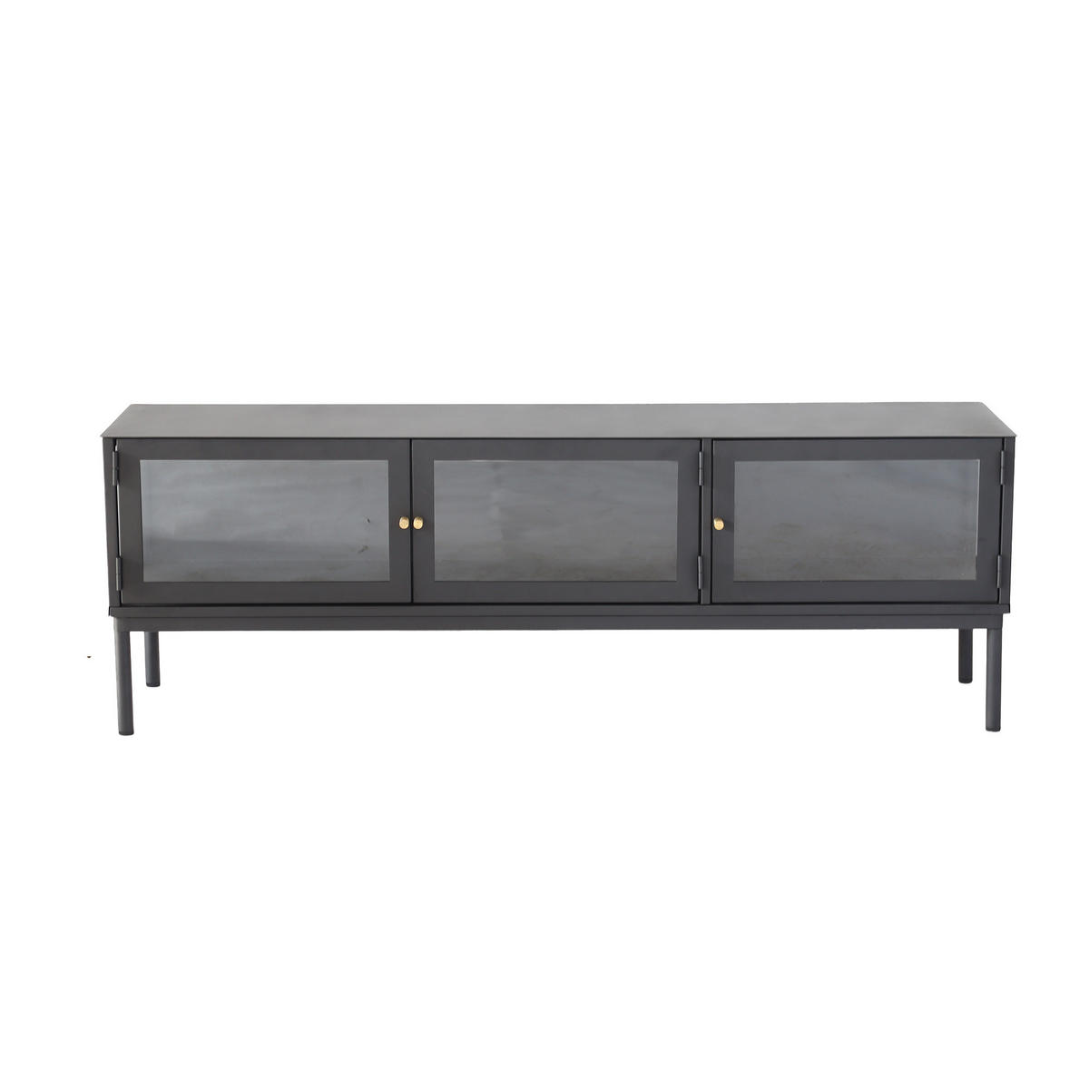 TV-BÄNK 150/50/37 cm  - klar/svart, Klassisk, metall/glas (150/50/37cm) - Niels Andersson