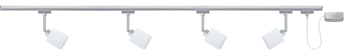 SCHIENENSYSTEM-LEUCHTENSCHIRM URail 7,5/7,5/8 cm   - Weiß, Design, Glas (7,5/7,5/8cm) - Paulmann