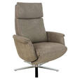 RELAXSESSEL Mikrofaser    - Chromfarben/Beige, Design, Textil/Metall (80/113/90cm) - Cantus
