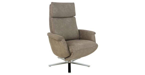 RELAXSESSEL Mikrofaser    - Chromfarben/Beige, Design, Textil/Metall (80/113/90cm) - Cantus