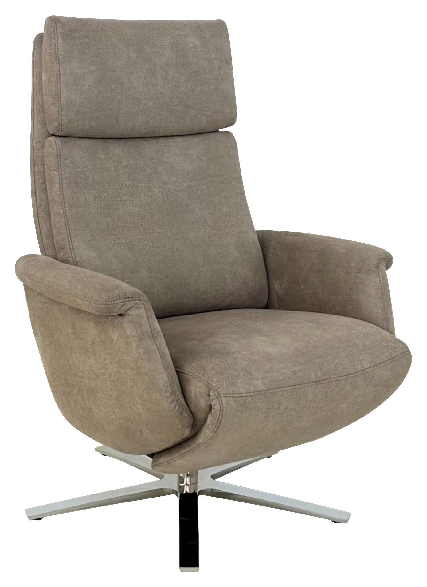 RELAXSESSEL in Textil Beige  - Chromfarben/Beige, Design, Textil/Metall (80/113/90cm) - Cantus
