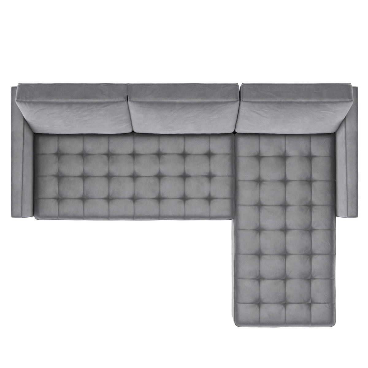 ECKSOFA PALERMO Grau Velours Schlaffunktion, Stauraum  - Schwarz/Grau, Basics, Kunststoff/Textil (213/154cm) - Livetastic