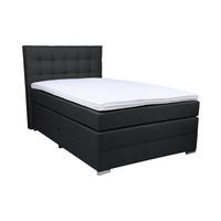 BOXSPRINGBETT 140/200 cm  in Schwarz  - Chromfarben/Schwarz, Konventionell, Kunststoff/Textil (140/200cm) - Boxxx