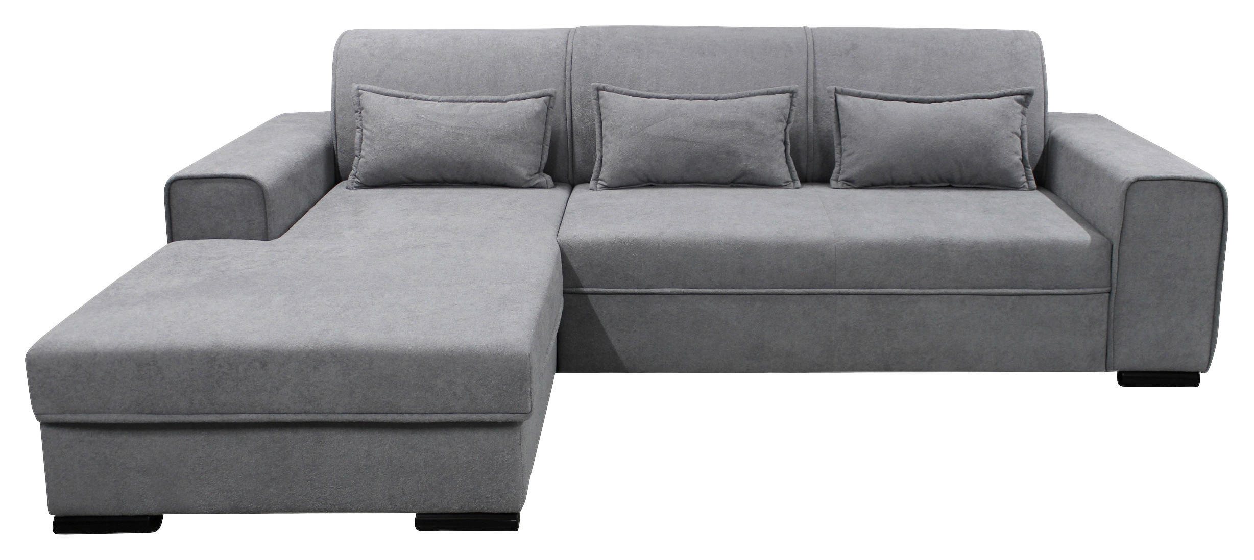 ECKSOFA Grau Struktur, Bouclé  - Schwarz/Grau, Design, Kunststoff/Textil (175/270cm) - MID.YOU