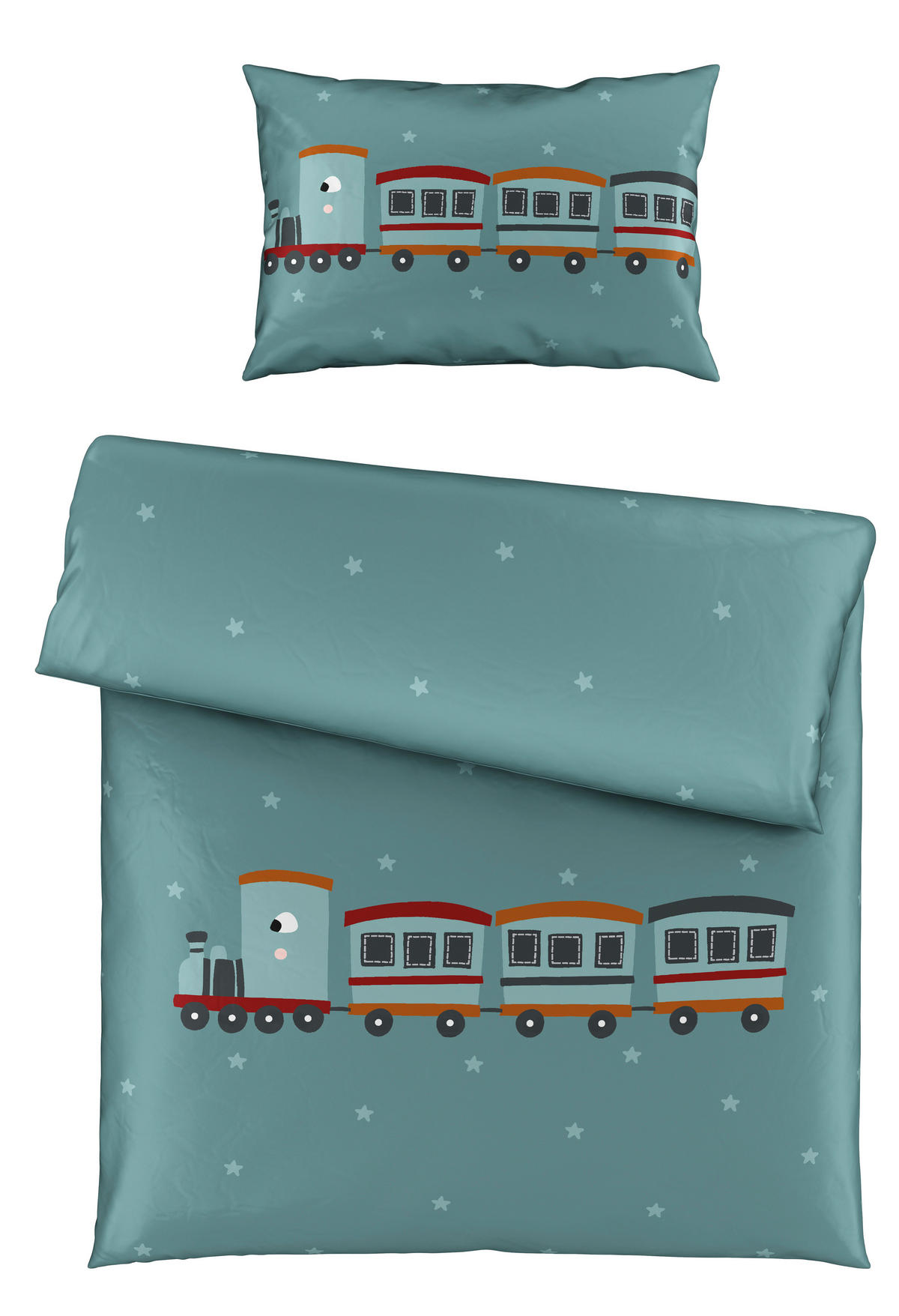 BABYBETTWÄSCHESET Satin 100/135 cm  - Grün, Trend, Textil (100/135cm) - Patinio