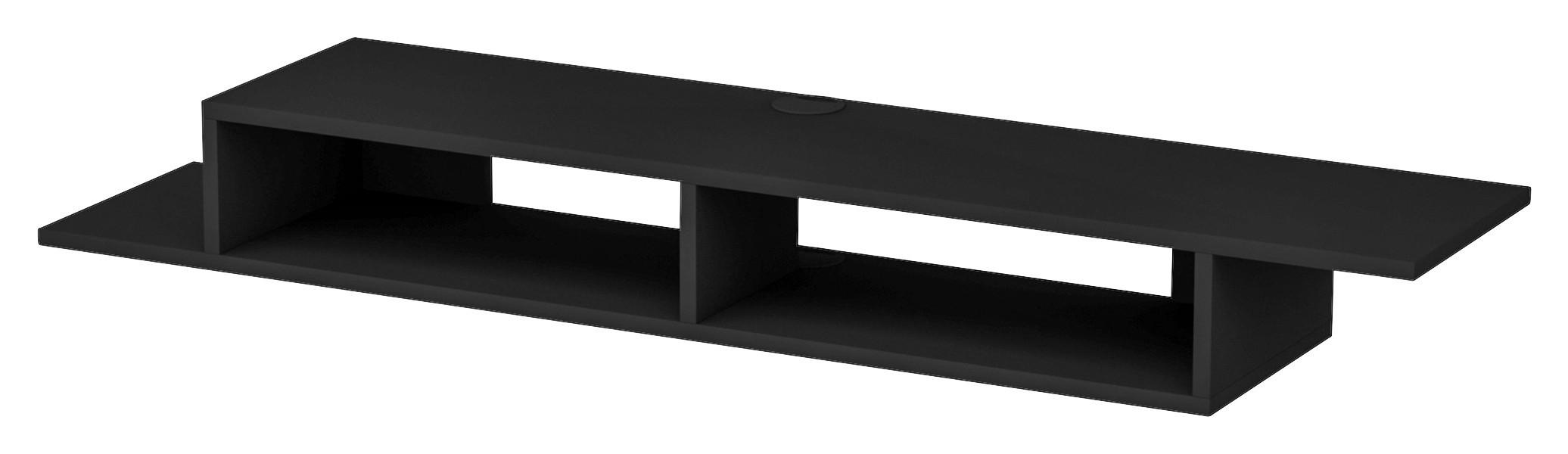 WANDBOARD in 149/16,4/29,6 cm Schwarz  - Schwarz, Design, Holzwerkstoff (149/16,4/29,6cm) - Livetastic