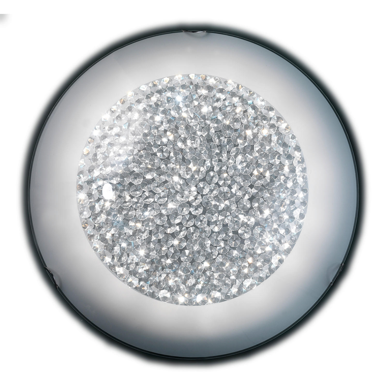 LED-DECKENLEUCHTE 1011 BRILL 50/50/13 cm   - Chromfarben/Klar, Design, Glas/Metall (50/50/13cm)