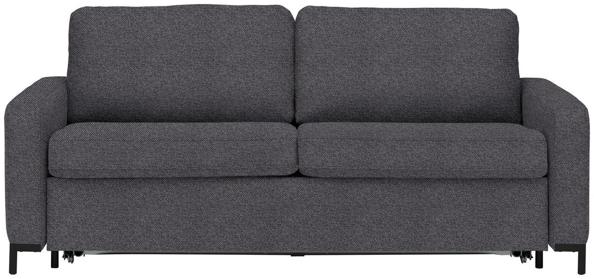 SCHLAFSOFA in Textil Dunkelgrau  - Dunkelgrau/Schwarz, Konventionell, Textil/Metall (187/84/97cm) - Welnova