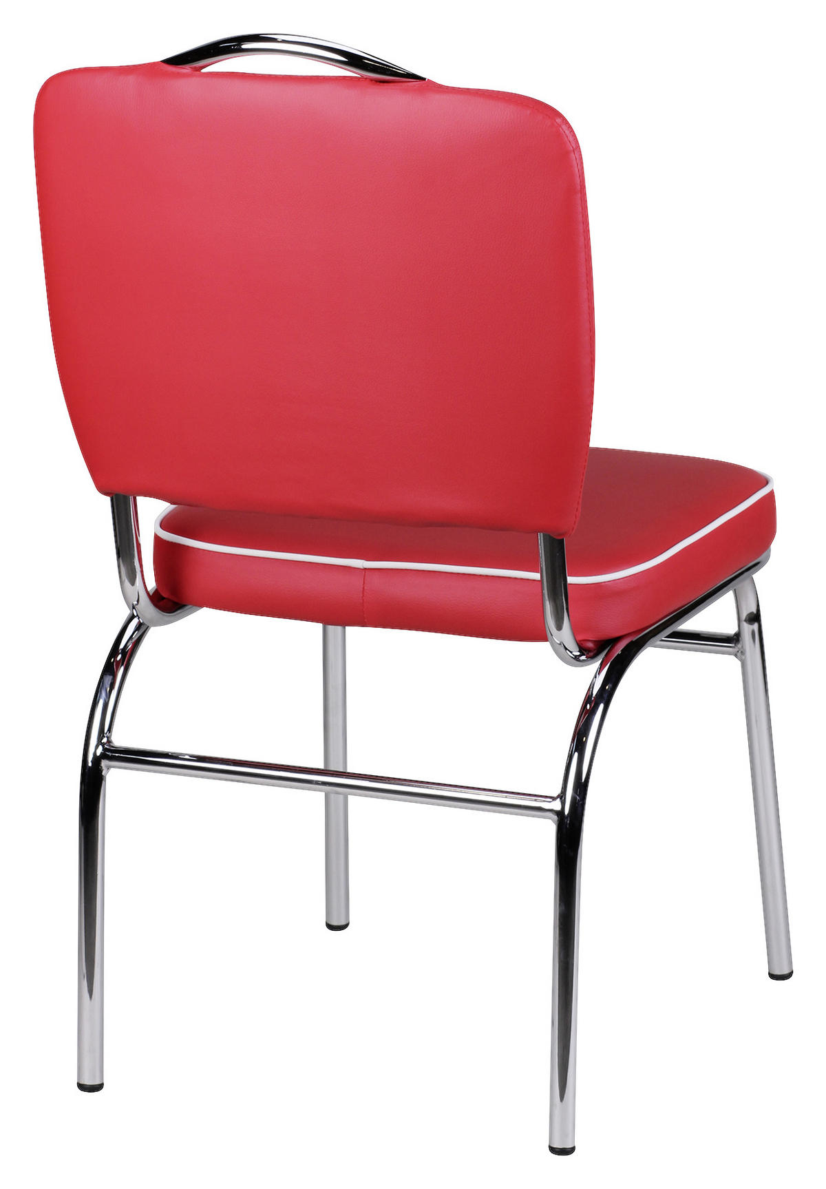 STUHL  in matt  - Weiss/Rot, Modern, Kunststoff/Metall (47/90/45cm) - MID.YOU