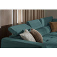 ECKSOFA in Chenille Blau   - Blau/Schwarz, Design, Kunststoff/Textil (284cm) - Xora