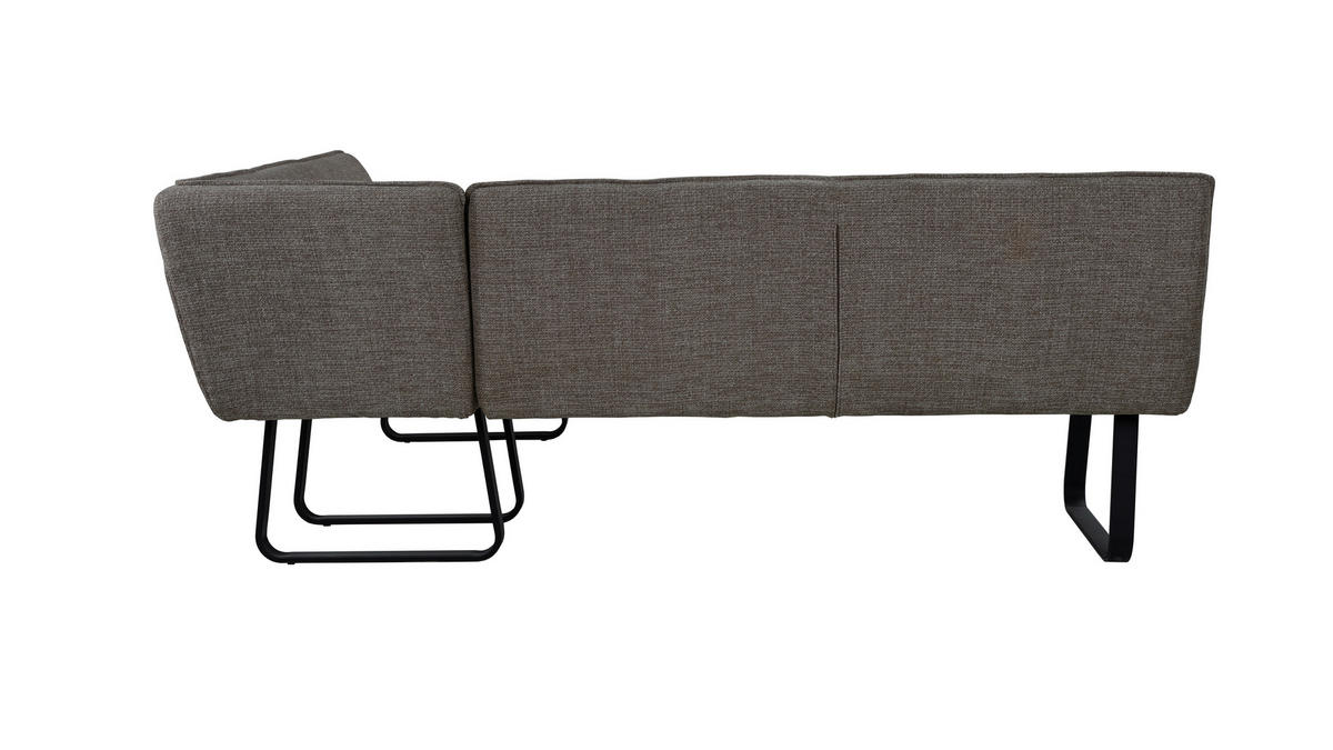 ECKBANK  in Braun  - Schwarz/Braun, MODERN, Textil/Metall (168-213/86/63cm) - MID.YOU