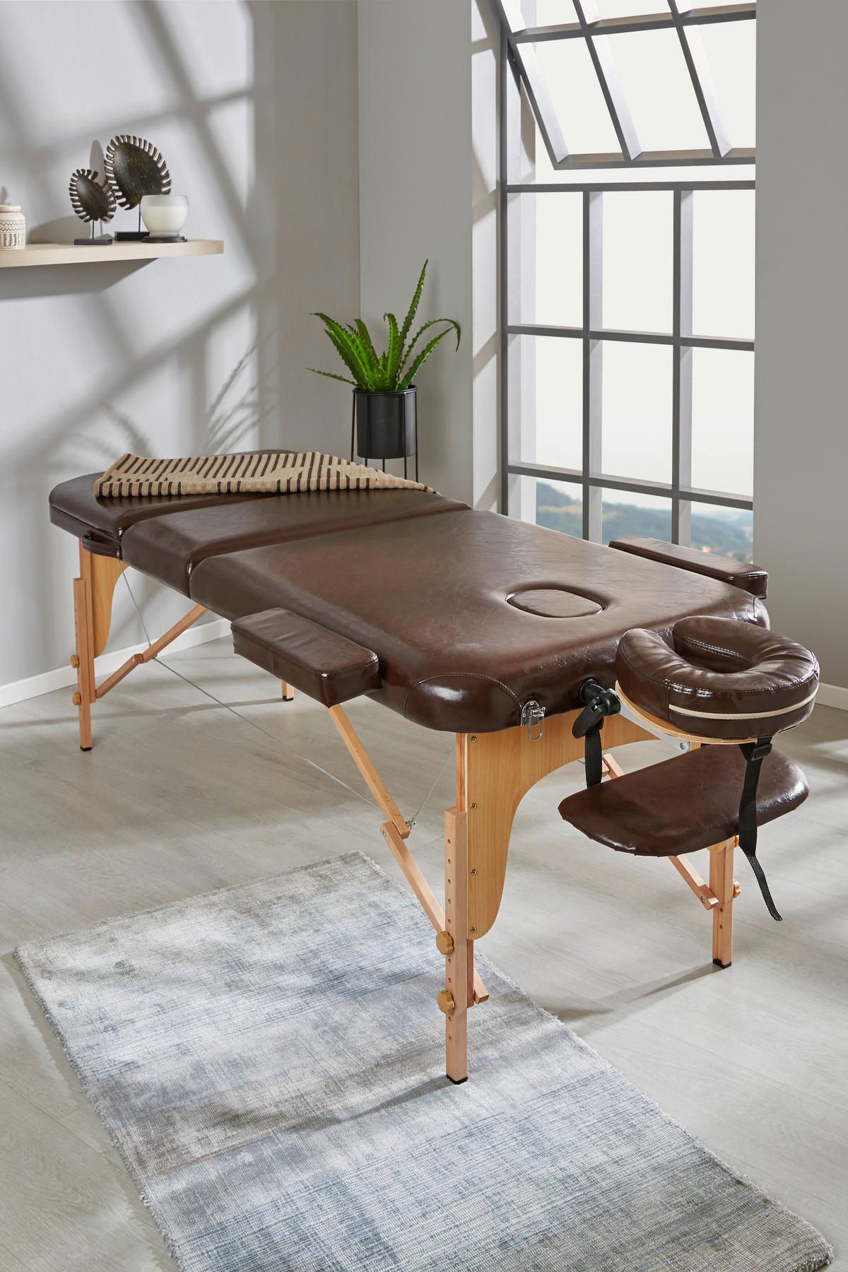 MASSAGELIEGE - Braun, Trend, Holz/Holzwerkstoff (185/70/62-85cm) - Novel