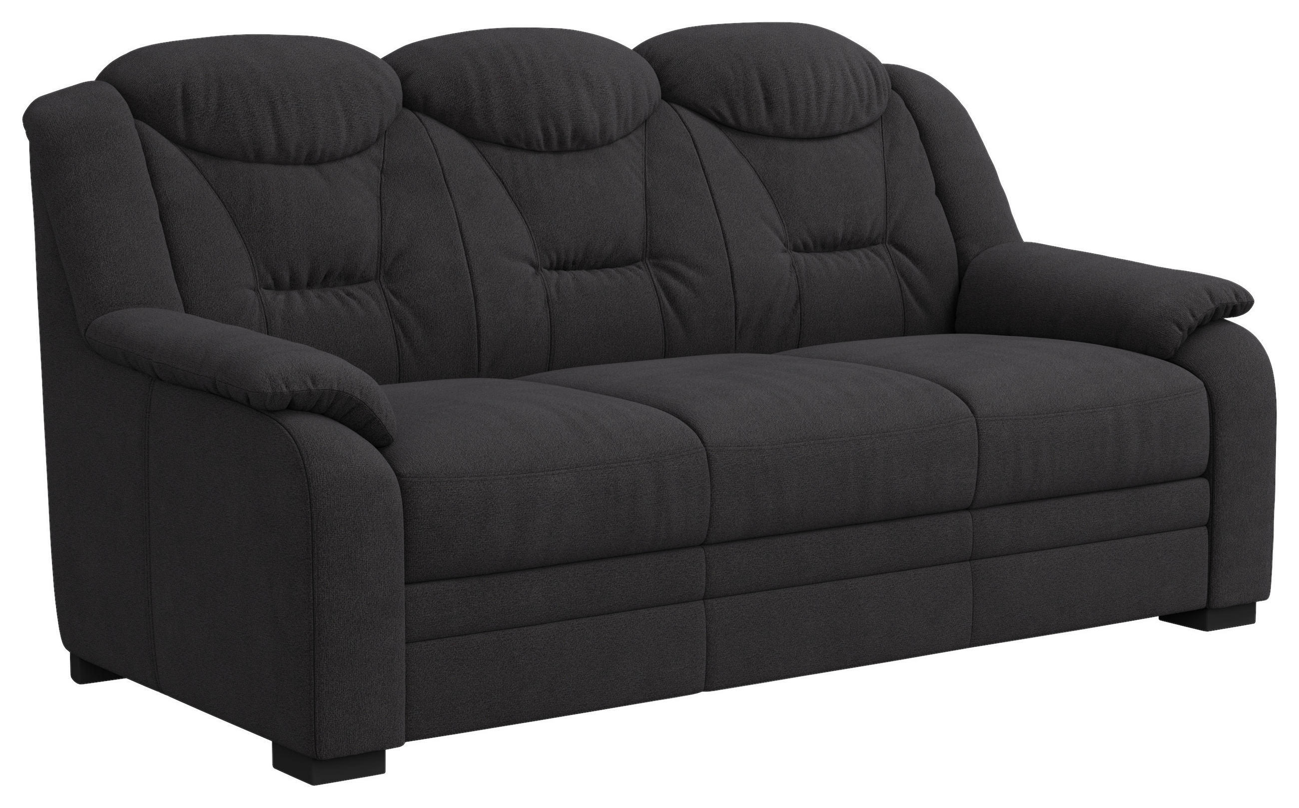 3-SITZER-SOFA in Chenille Schwarz  - Schwarz, Basics, Kunststoff/Textil (189/99/99cm) - MID.YOU