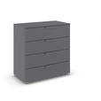KOMMODE  in 80/81/42 cm  - Chromfarben/Dunkelgrau, Design, Holzwerkstoff/Metall (80/81/42cm) - Carryhome