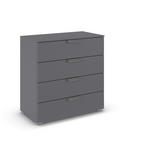 KOMMODE  in 80/81/42 cm  - Chromfarben/Dunkelgrau, Design, Holzwerkstoff/Metall (80/81/42cm) - Carryhome
