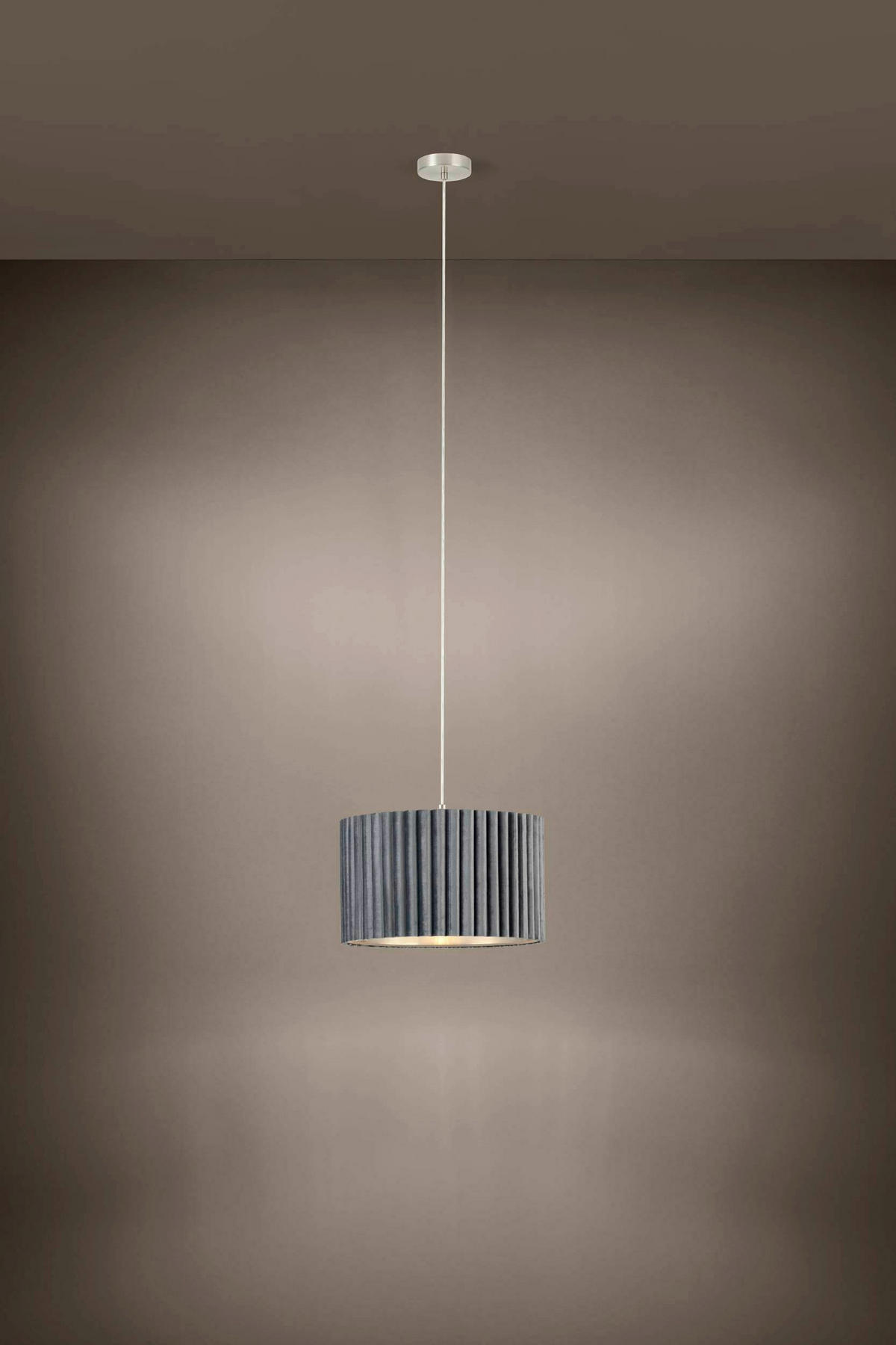 HÄNGELEUCHTE  - Grau, Basics, Textil/Metall (150cm) - Eglo