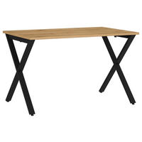 SCHREIBTISCH 120/80/75 cm, Schwarz, Eichefarben, in verschiedenen Holz-Dekoren erhältlich, justierbare Füße  - Eichefarben/Schwarz, MODERN, Holzwerkstoff/Metall (120/80/75cm) - Novel