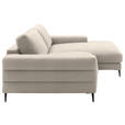 ECKSOFA  in Flachgewebe Beige  253/177 cm  - Beige/Schwarz, Design, Textil/Metall (253/177cm) - Dieter Knoll