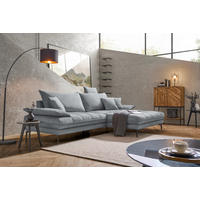 ECKSOFA PRATO Grau Webstoff  - Schwarz/Grau, MODERN, Textil/Metall (292/176cm) - MID.YOU