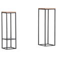 BEISTELLTISCHSET in Holz, Metall 26-31/26-31/85-91 cm  - Schwarz/Akaziefarben, Trend, Holz/Metall (26-31/26-31/85-91cm) - Carryhome