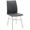STUHL Echtleder Schwarz, Edelstahlfarben  - Edelstahlfarben/Schwarz, Design, Leder/Metall (46/93/57cm) - Dieter Knoll