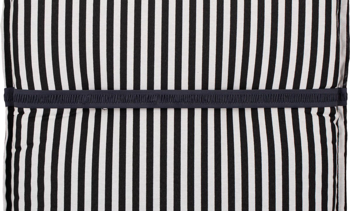 LIEGENAUFLAGE in Schwarz, Weiss Streifen  - Weiss/Schwarz, Basics, Textil (191/58/8cm) - Gardenson