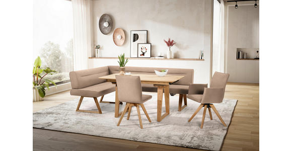 ECKBANK 170/230 cm  in Eichefarben, Beige  - Eichefarben/Beige, KONVENTIONELL, Holz/Textil (170/230cm) - Moderano