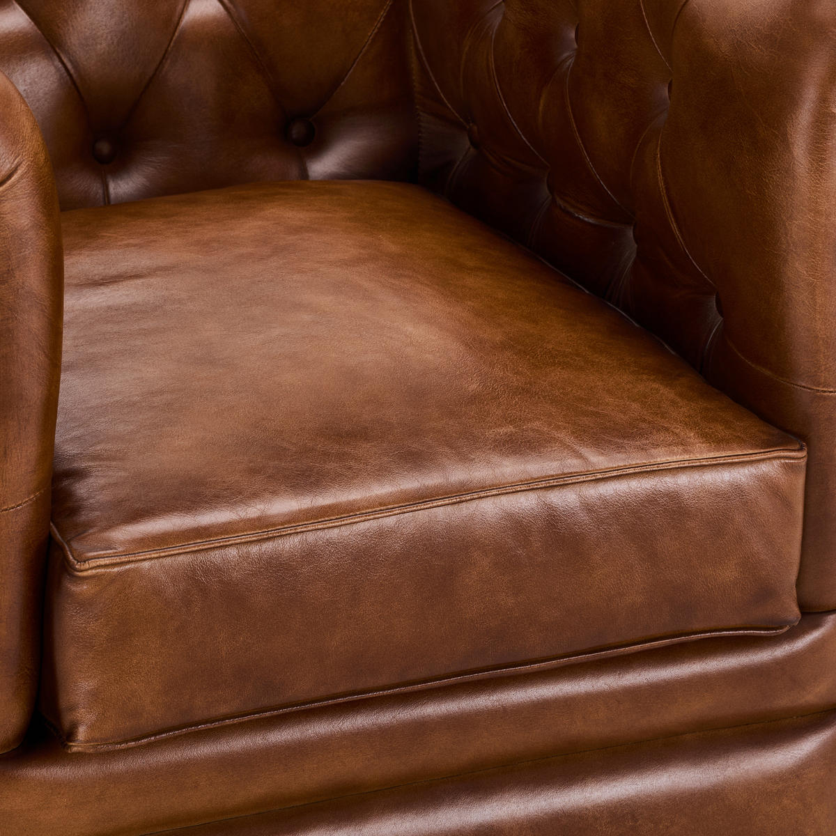 SESSEL in Echtleder Braun  - Braun, LIFESTYLE, Leder (84/79/77cm) - Landscape