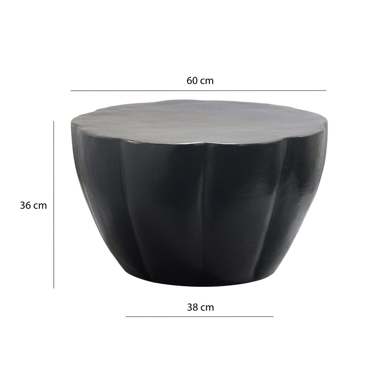 COUCHTISCH in Metall 60/60/36 cm  - Schwarz, Design, Metall (60/60/36cm) - MID.YOU