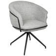 ARMLEHNSTUHL  in Eisen Bouclé  - Schwarz/Grau, Design, Textil/Metall (65/80.5/65cm) - Belluti
