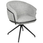 ARMLEHNSTUHL in Eisen Bouclé - Schwarz/Grau, Design, Textil/Metall (65/80.5/65cm) - Belluti