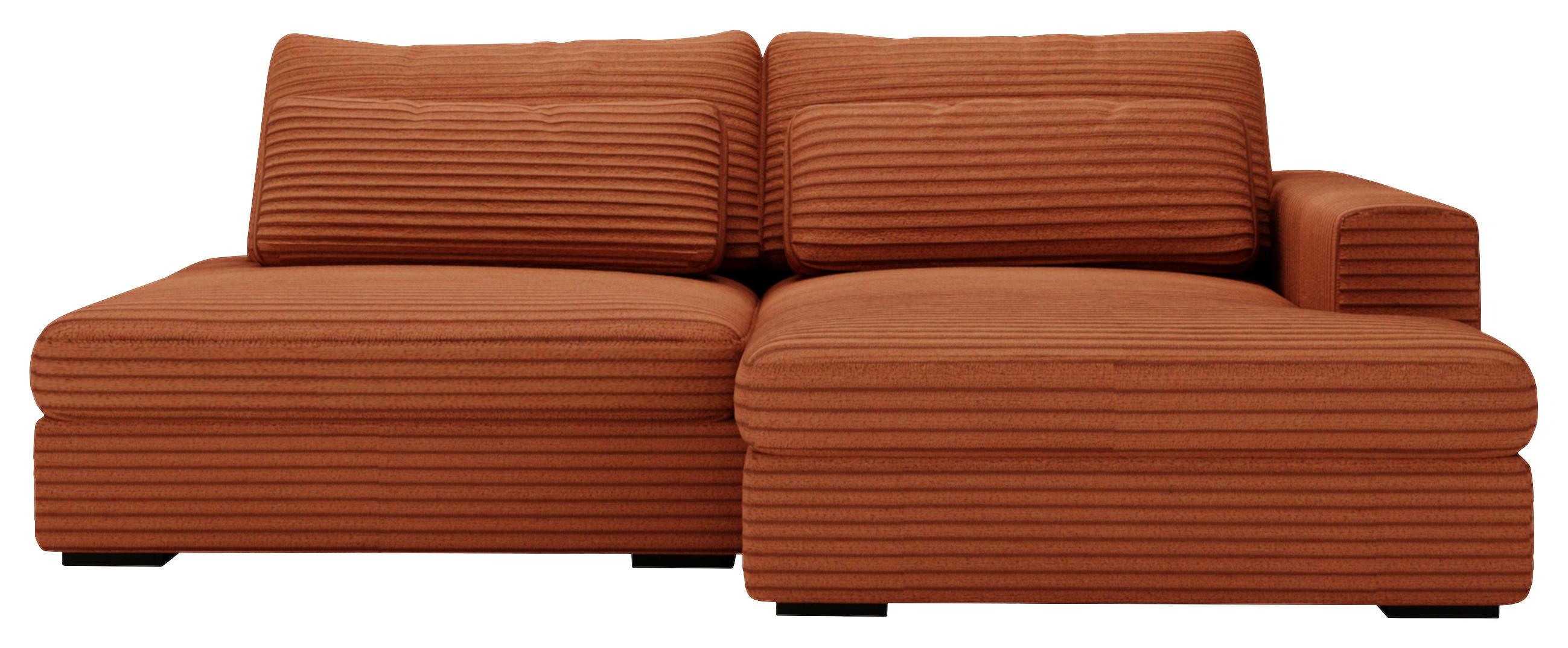 ECKSOFA Bronzefarben Cord  - Schwarz/Bronzefarben, Design, Kunststoff/Textil (223/158cm) - home24