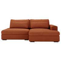 ECKSOFA Bronzefarben Cord  - Schwarz/Bronzefarben, Design, Kunststoff/Textil (223/158cm) - home24