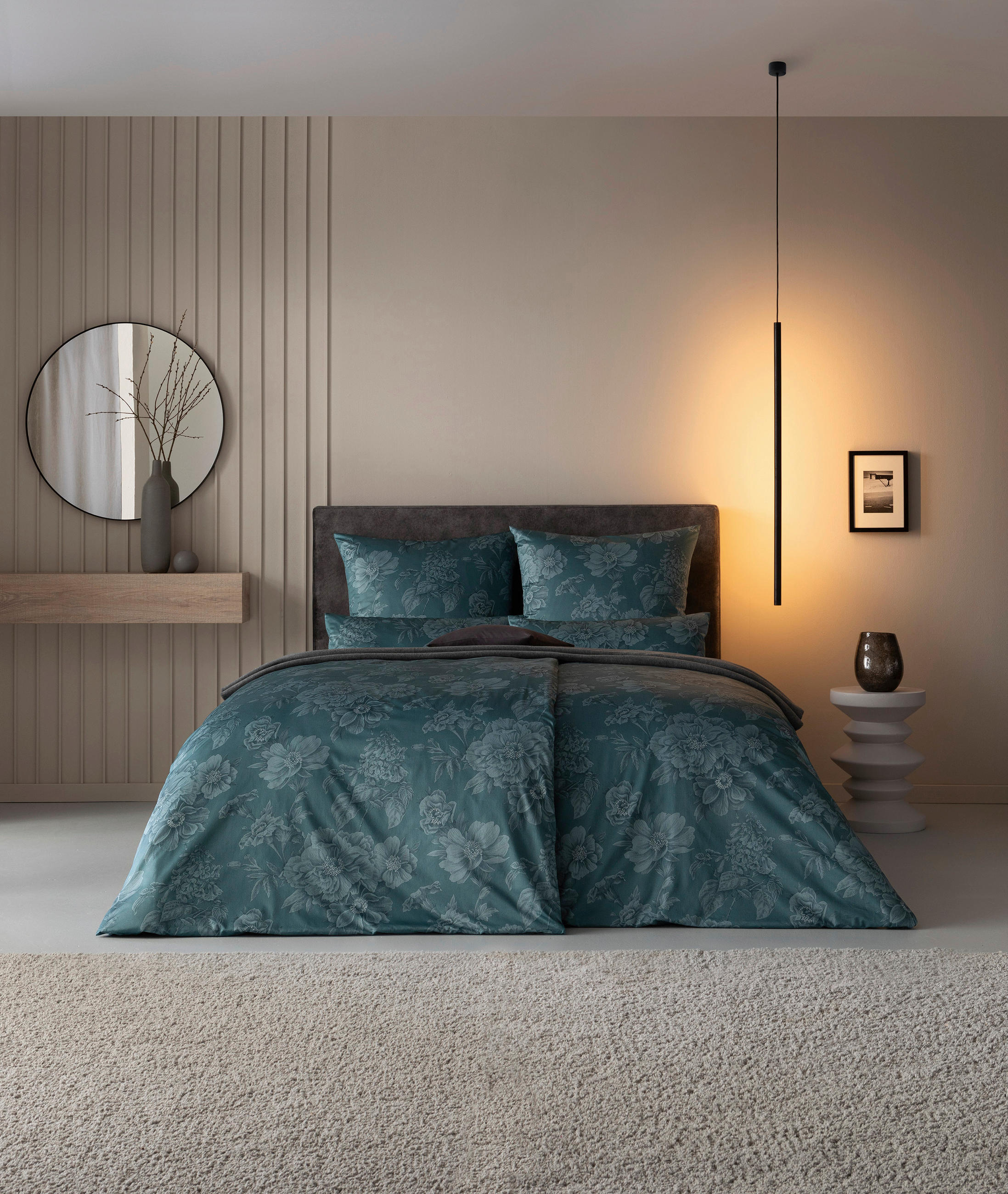 POSTELJNINA Exquisit 140/200 cm saten modra  - modra, Konvencionalno, tekstil (140/200cm) - Estella