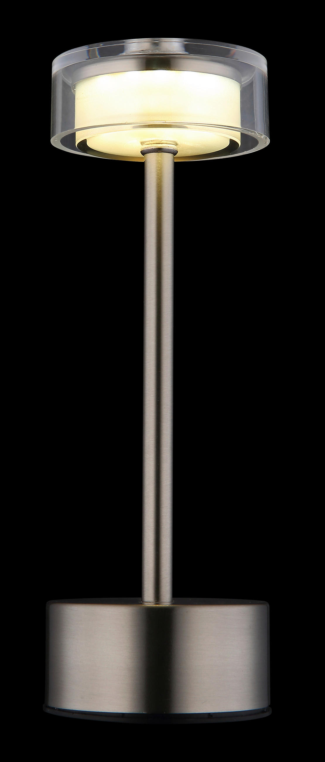 AKKU-TISCHLEUCHTE - Klar/Opal, Design, Kunststoff/Metall (8/23,5cm) - Globo