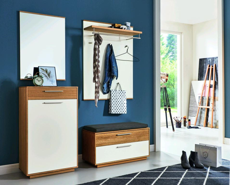 GARDEROBE Anthrazit, Weiß, Eichefarben - Eichefarben/Anthrazit, Design, Holz/Textil (155/195/40cm)