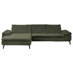 ECKSOFA in Struktur Olivgrün  - Schwarz/Olivgrün, Design, Textil/Metall (181/341cm) - Dieter Knoll